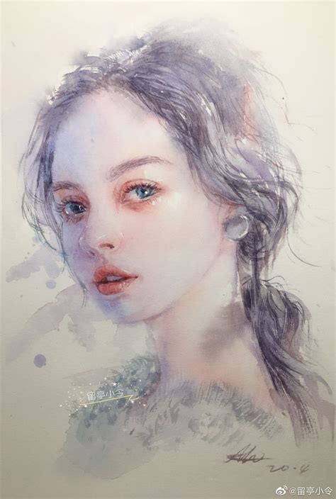 水彩人物绘画作品图片