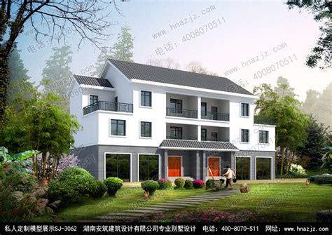 B859两层农村自建中式北京四合院别墅设计图纸，白墙黛瓦的江南风格-二层别墅-墅小宅