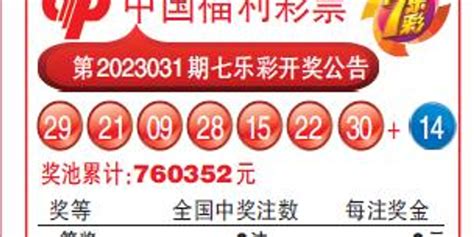 中国福利彩票第2023031期七乐彩开奖公告_手机新浪网