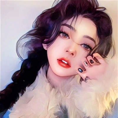 甜美女生头像真人手绘
