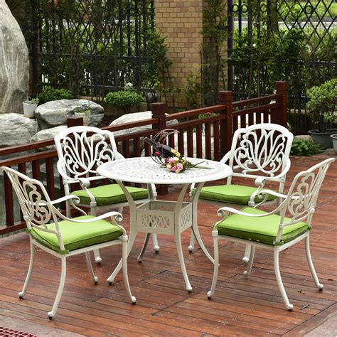 户外家具铸铝桌椅组合阳台花园桌椅五件套 露台庭院防雨铁艺 ...