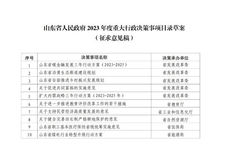 山东省政府公开征求意见！涉及2023年度重大行政决策事项目录凤凰网山东_凤凰网