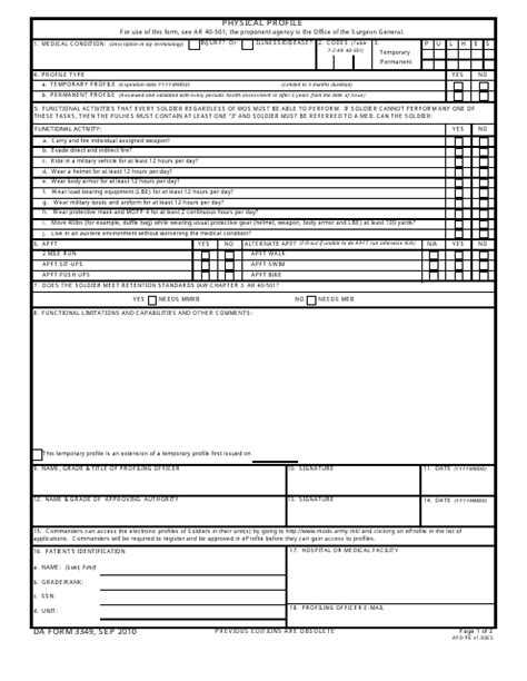 DA Form 3349 - Fill Out, Sign Online and Download Printable PDF ...