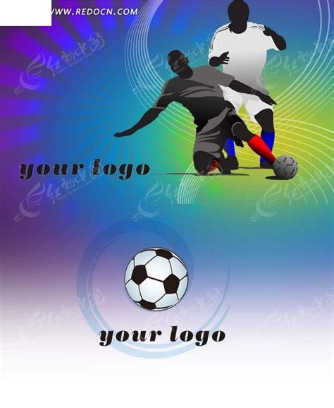 炫彩足球运动元素名片卡片设计模版PSD素材免费下载_红动中国