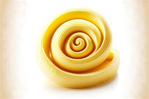Premium Photo | Spiral slide of butter curl isolated on white background