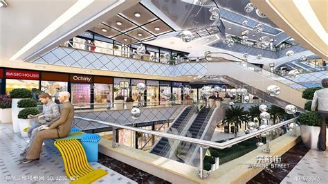 商业内部中庭北仑银泰城0002商业街场景 商业广场3dmax模型 商业广场3dmax模型