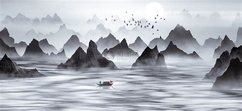山水水墨画图片