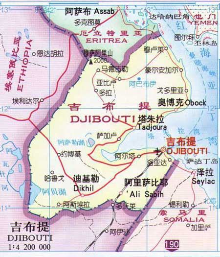 吉布提地图图片