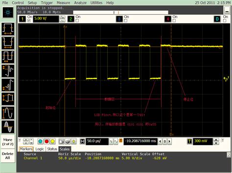 串口波形分析（TTL，RS232，RS485）波形分析