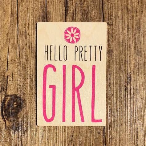 Houten Kaart | Hello Pretty Girl | Houtmeid