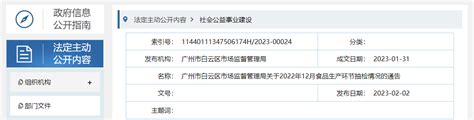广州市白云区市场监督管理局公布2022年12月食品生产环节抽检情况-中国质量新闻网
