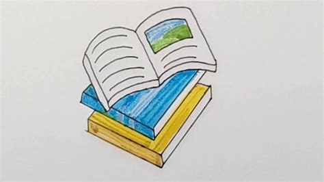 两本书叠起来的怎么画,如何画叠在一起的书,书摞在一块儿的简笔画_大山谷图库