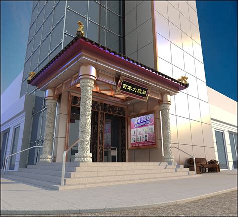 大型酒店,商城建筑场景3D模型_现代场景模型下载-摩尔网CGMOL