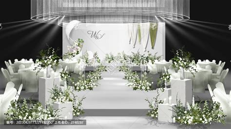 玫红色小众婚礼效果图,舞台设计,模型设计/效果图,设计,汇图网www.huitu.com