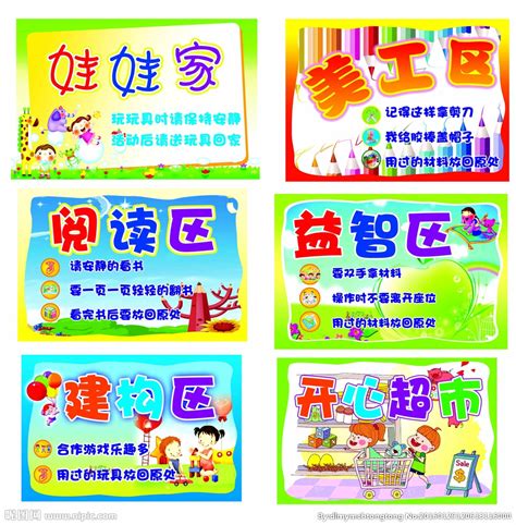 幼儿园区域指示牌设计图__展板模板_广告设计_设计图库_昵图网nipic.com