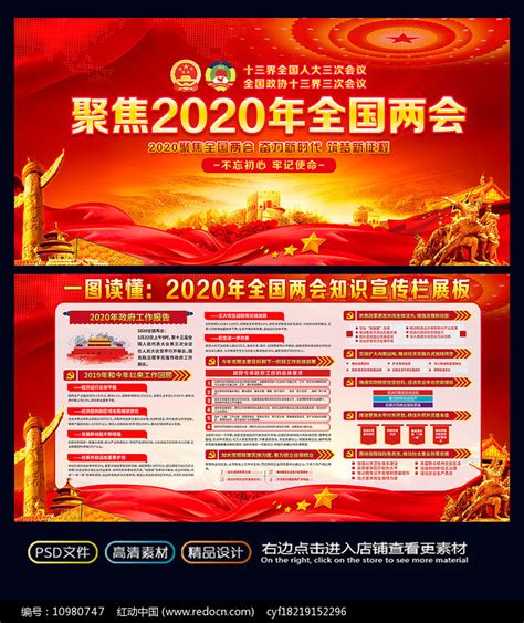 2020全国两会政府工作报告学习展板图片_展板_编号10980747_红动中国