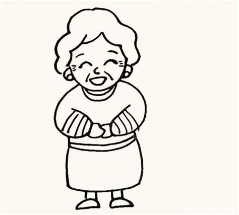 60岁老奶奶简笔画 60岁的老奶奶怎么画 | 抖兔教育