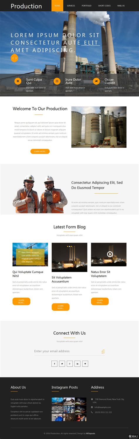 工业企业网站模板，响应式工业制造类网页设计_墨鱼部落格