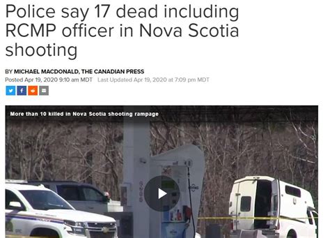 加拿大新斯科舍省枪杀案目前已有16人遇害 系该国死亡最多枪杀案-直播吧zhibo8.cc