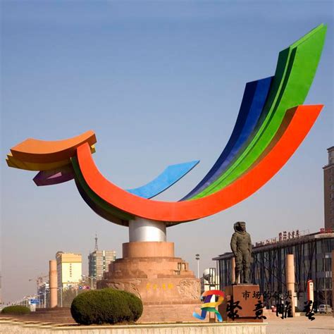 户外大型不锈钢抽象彩绘红色文化主题雕塑 广场公园景观摆件 ...