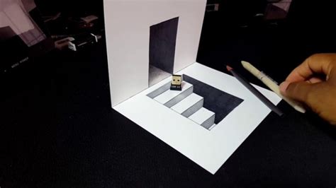 【视频】三维立体画台阶与门手绘视频教程 马克笔上色很立体逼真的效果[ 图片/7P ] - 才艺君