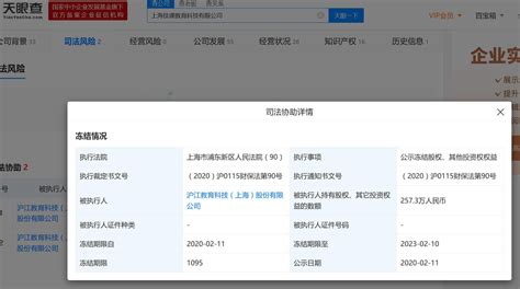 沪江网约257万股权遭冻结 创始人实控公司曾为被执行人 - 红商网