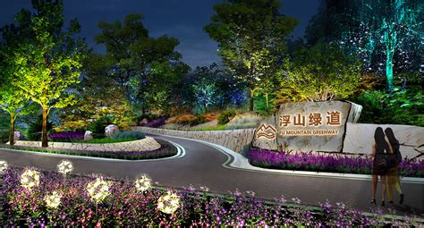 公园园林夜景亮化设计效果,建筑园林,设计素材,设计模板,汇图网www.huitu.com