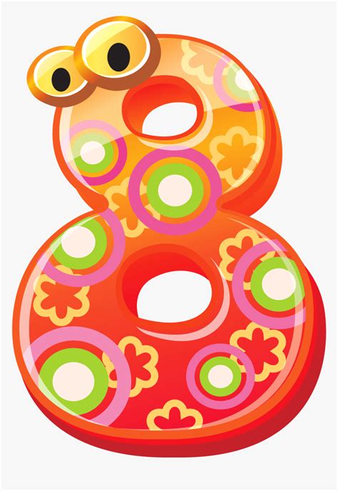 Cute Number Eight Png Clipart Image - Numbers Clipart Png, Transparent ...
