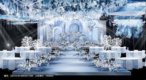 水蓝冰蓝色欧式简约婚礼效果图,婚庆展板,宣传展板模板,设计模板,汇图网www.huitu.com