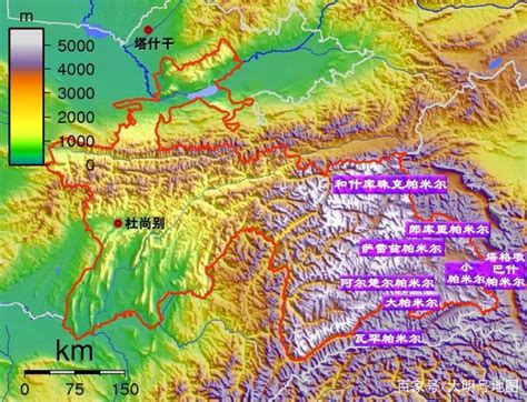 帕米尔高原地图图片