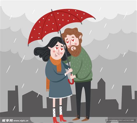 雨天撑伞的女孩插画图片下载-正版图片401699770-摄图网