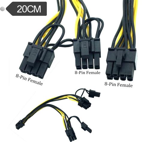 电源cpu8pin转PCIE显卡双8pin供电线 cpu8p转显卡双6+2转接线0.2m-阿里巴巴