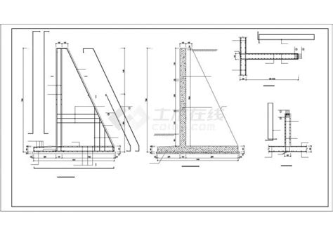 扶壁式、悬壁式挡土墙施工CAD节点详图_节点详图_土木网