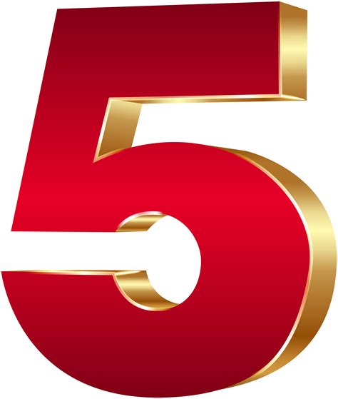 5 Number PNG Images Transparent Background | PNG Play