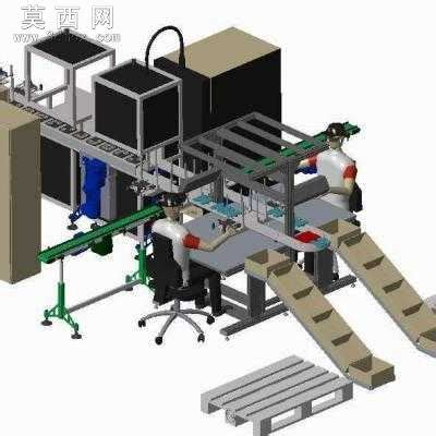零部件类包装流水线设备 3D模型-机械图纸