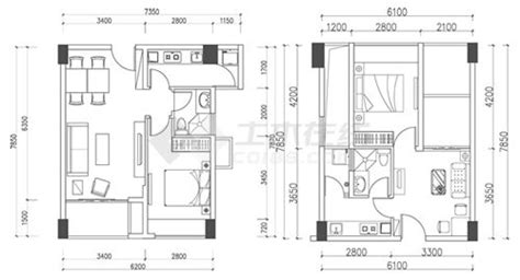小公寓户型图设计cad大全（含效果图）_公寓楼_土木在线