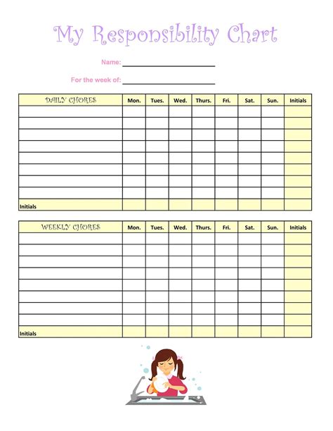 Chore Chart Template Free Printable - Printable Templates