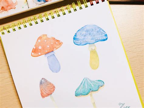 涂了可爱的蘑菇仔，晚安～_Zoe_zen-站酷ZCOOL