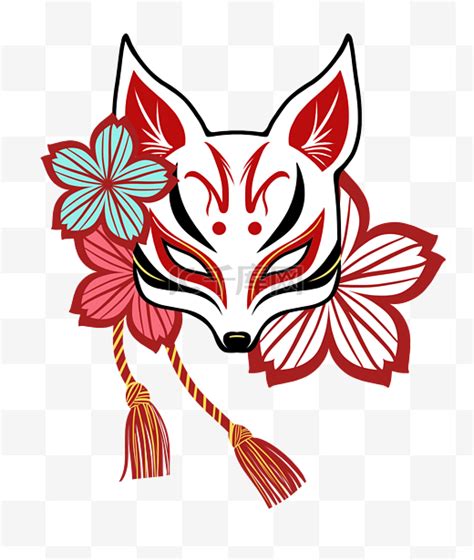 日式狐狸面具图片