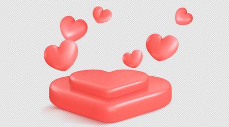 3d valentine red heart podium plastic platform Vector Image