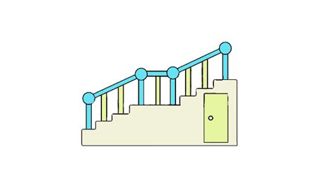 住宅楼梯简笔画(楼梯简笔画) - 抖兔教育