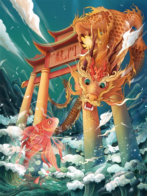 鲤鱼跳龙门图片