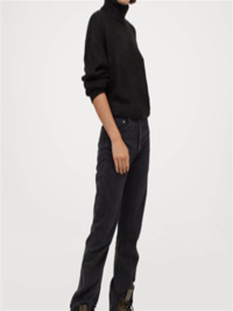 Buy H&M Women Black Chunky Knit Turtleneck Sweater - Sweaters for Women ...