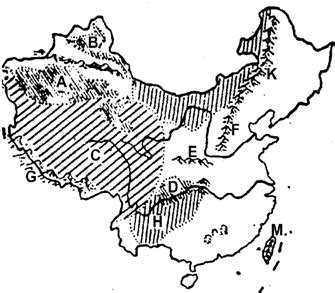 中国地形空白图图片