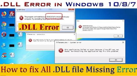 How to fix all dll file missing error in windows PC