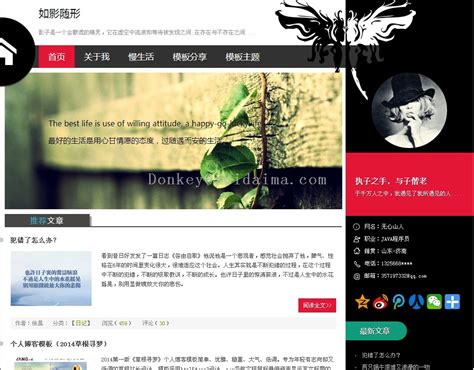 黑色的html5个人博客网站模板整站下载_墨鱼部落格