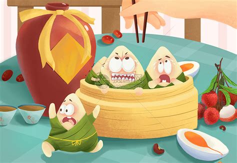 端午节吃粽子插画图片下载-正版图片401760871-摄图网