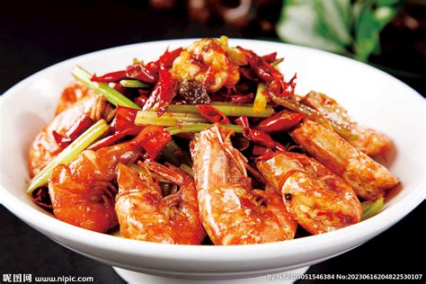 铁锅香辣虾,中国菜系,食品餐饮,摄影,汇图网www.huitu.com