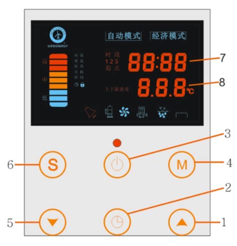 米特拉空气能热水器使用说明书,控制面板图文说明 - 北京奇保良制冷