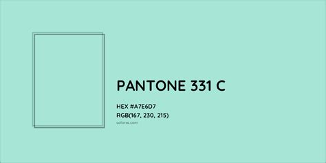 PANTONE 331 C Complementary or Opposite Color Name and Code (#A7E6D7 ...